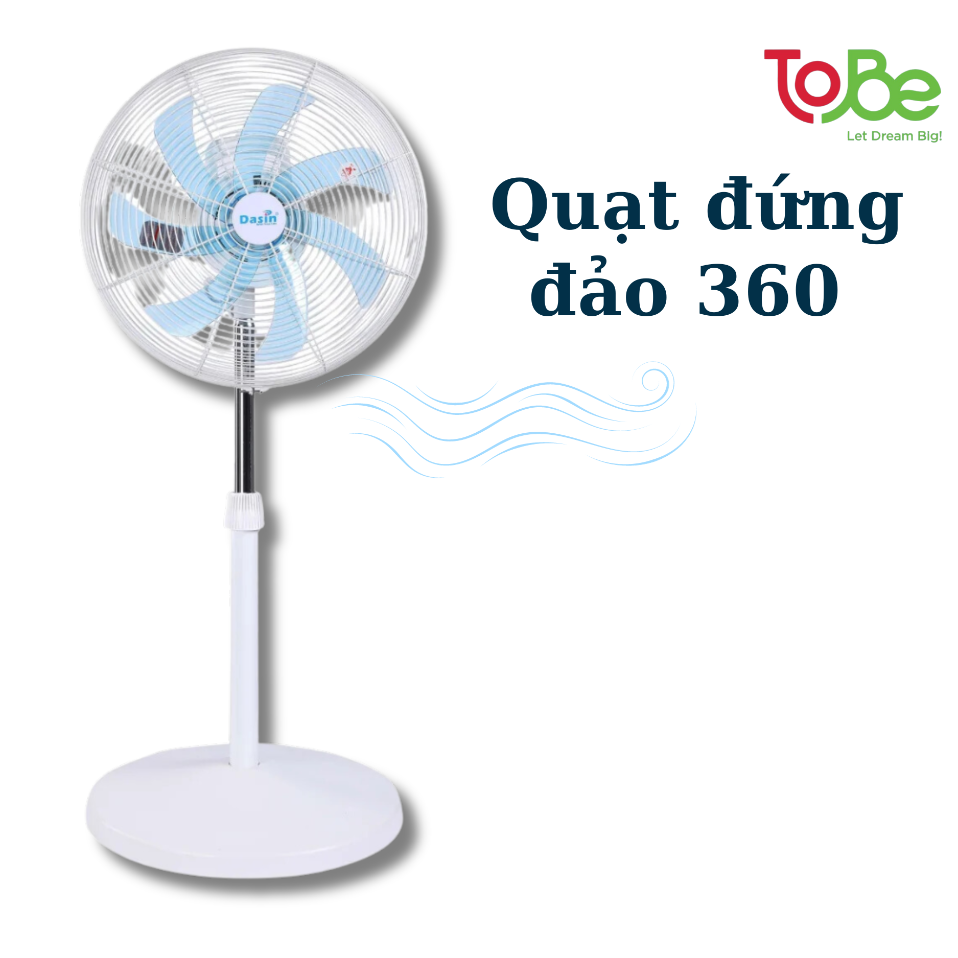 Quạt đứng đảo 360 DZS-1845 Dasin (Giá đã bao gồm VAT)