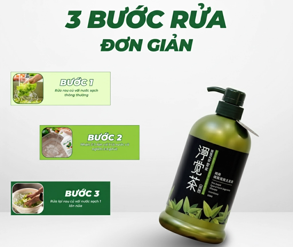 Nước rửa rau củ – sạch vi khuẩn, an toàn lành tính