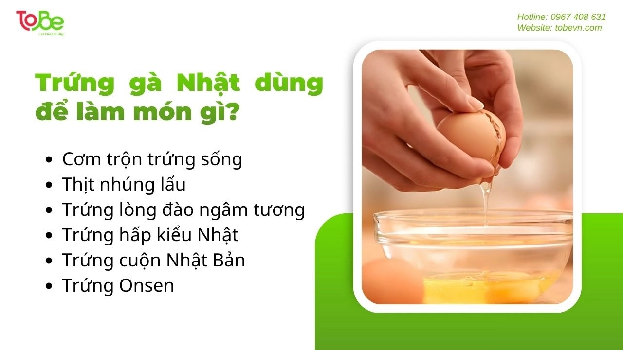 Trứng gà Nhật chế biến thành nhiều món ăn đa dạng