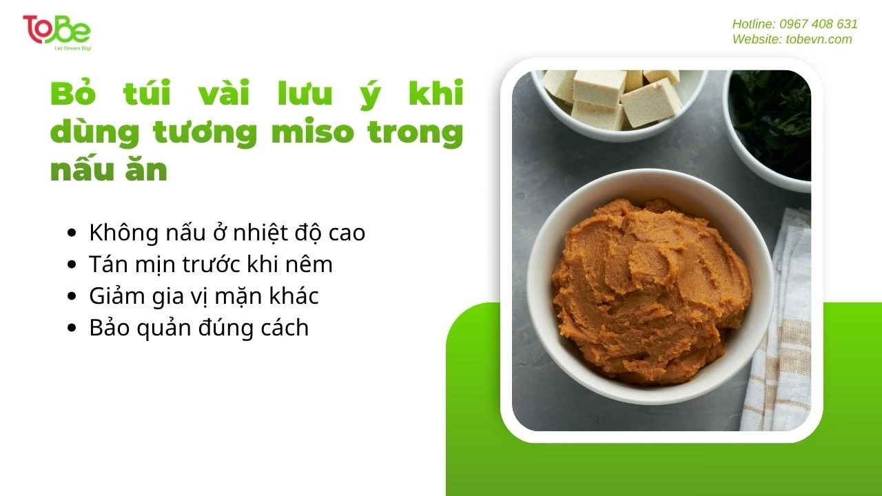 Các lưu ý khi sử dụng tương Miso