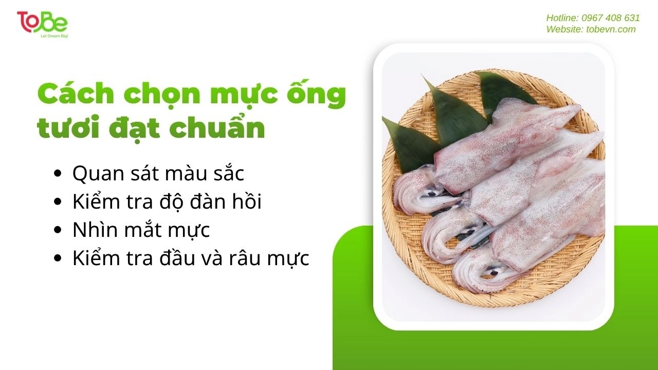 Chọn mực ống tươi sẽ giúp món ăn thơm ngon trọn vẹn