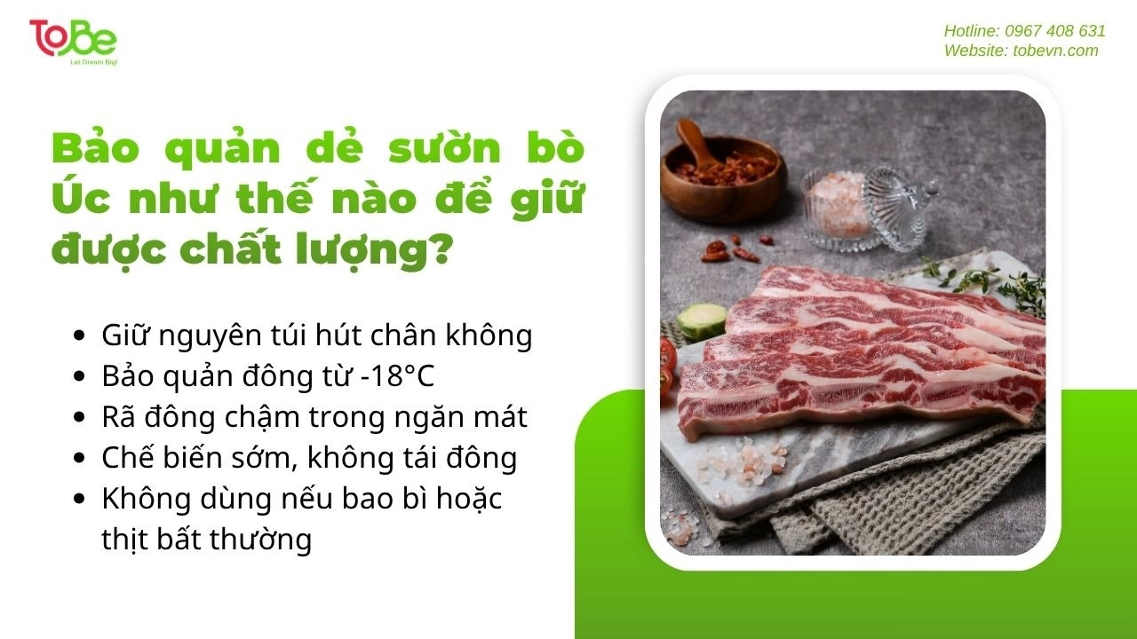 Những cách bảo quản sườn bò Úc giữ được độ chất lượng