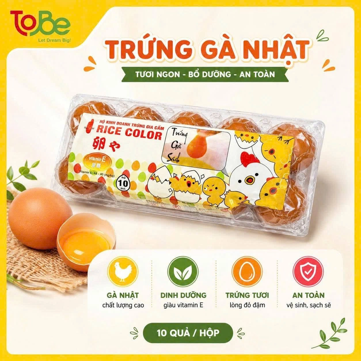 Trứng gà Nhật chất lượng tại ToBe Mart