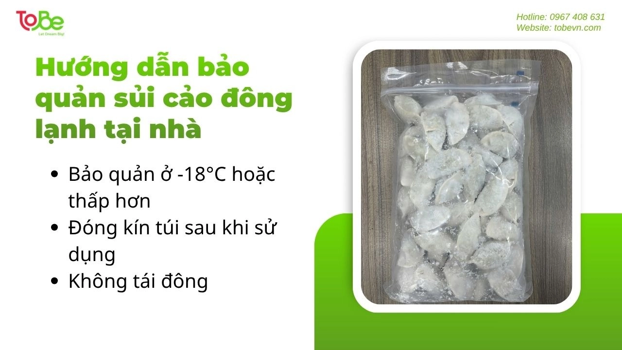 Hướng dẫn bảo quản sủi cảo đông lạnh đúng chuẩn