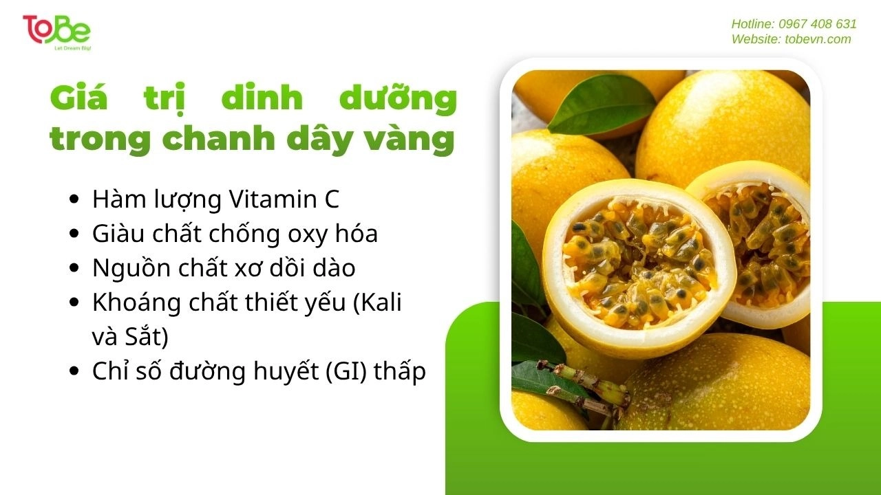 Chanh dây vàng cung cấp nguồn dinh dưỡng giá trị cho cơ thể
