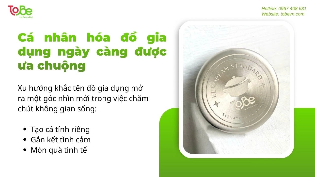 Khắc tên đồ gia dụng giúp mở ra góc nhìn mới cho không gian sống