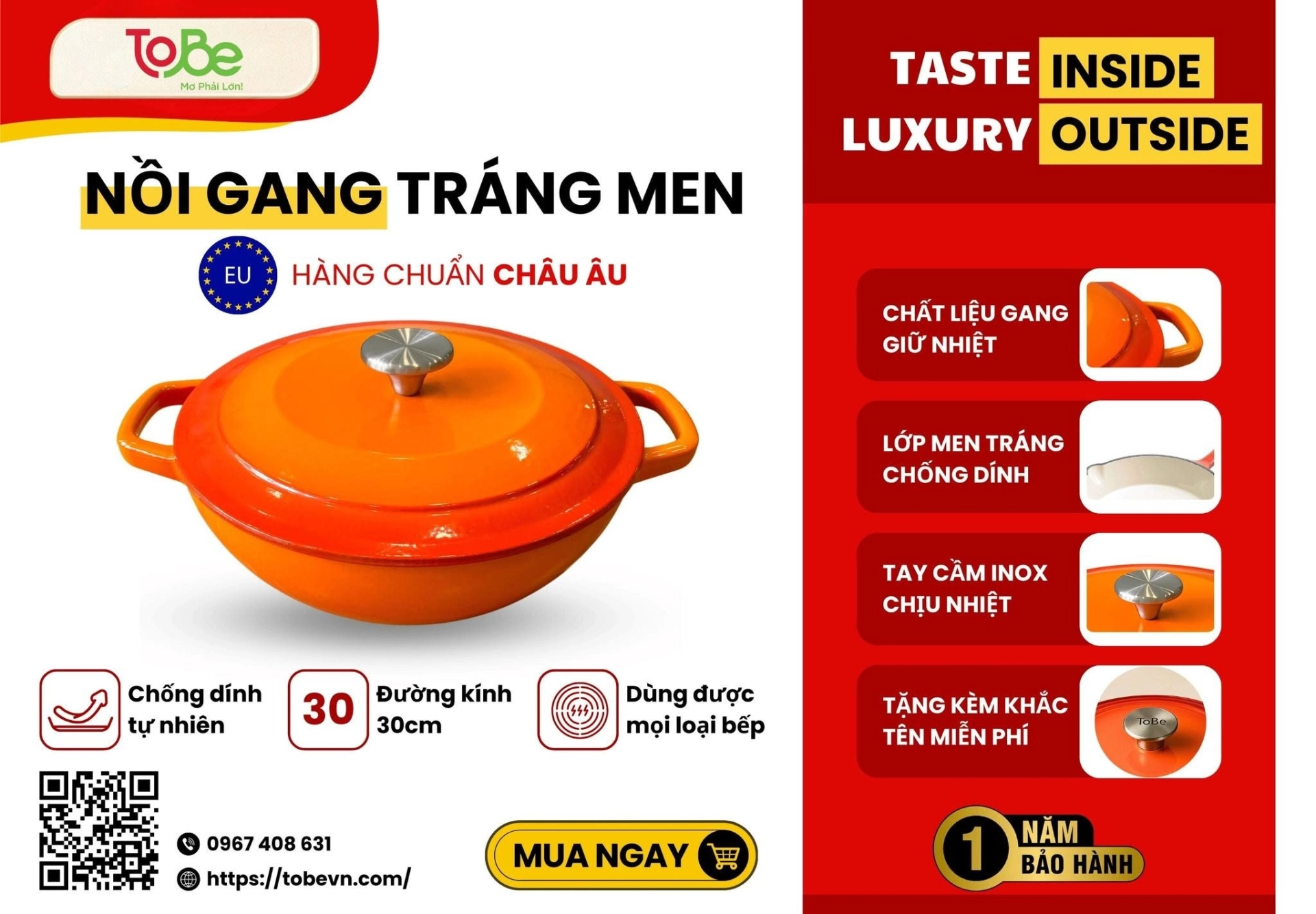 Nồi gang tráng men chất lượng tại ToBe Mart