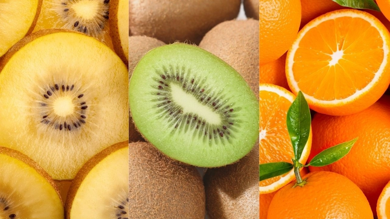Kiwi vàng, xanh và cam điều mang lại giá trị dinh dưỡng cao