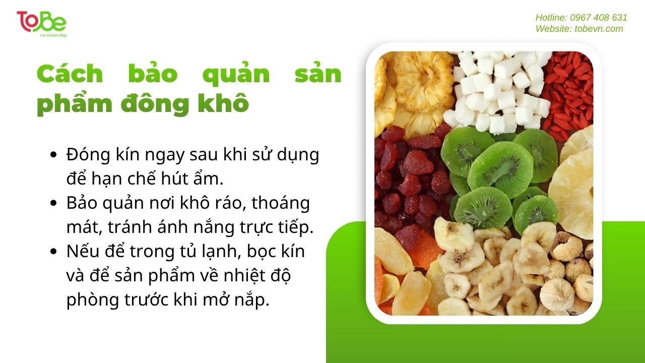 Bí quyết bảo quản sản phẩm đông khô để sử dụng lâu dài