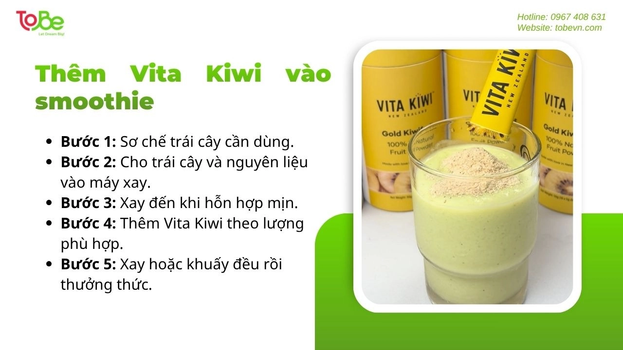 Thêm Vita Kiwi vào smoothie giúp cung cấp thêm dinh dưỡng