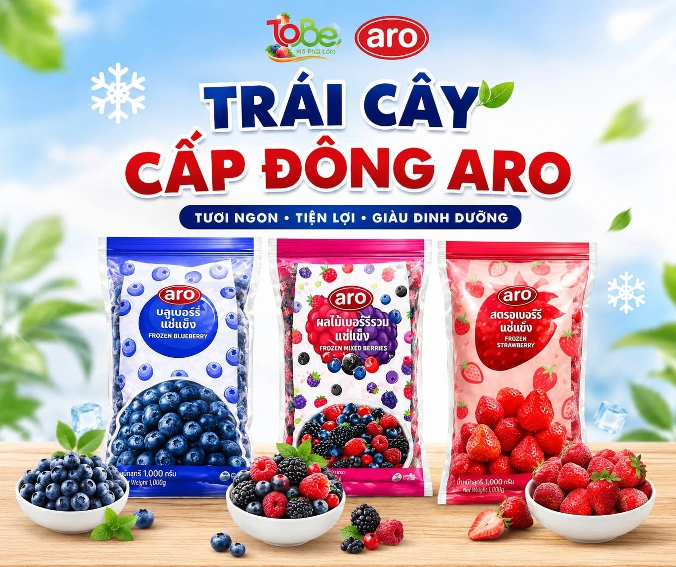 Trái cây cấp đông Aro tại ToBe Mart