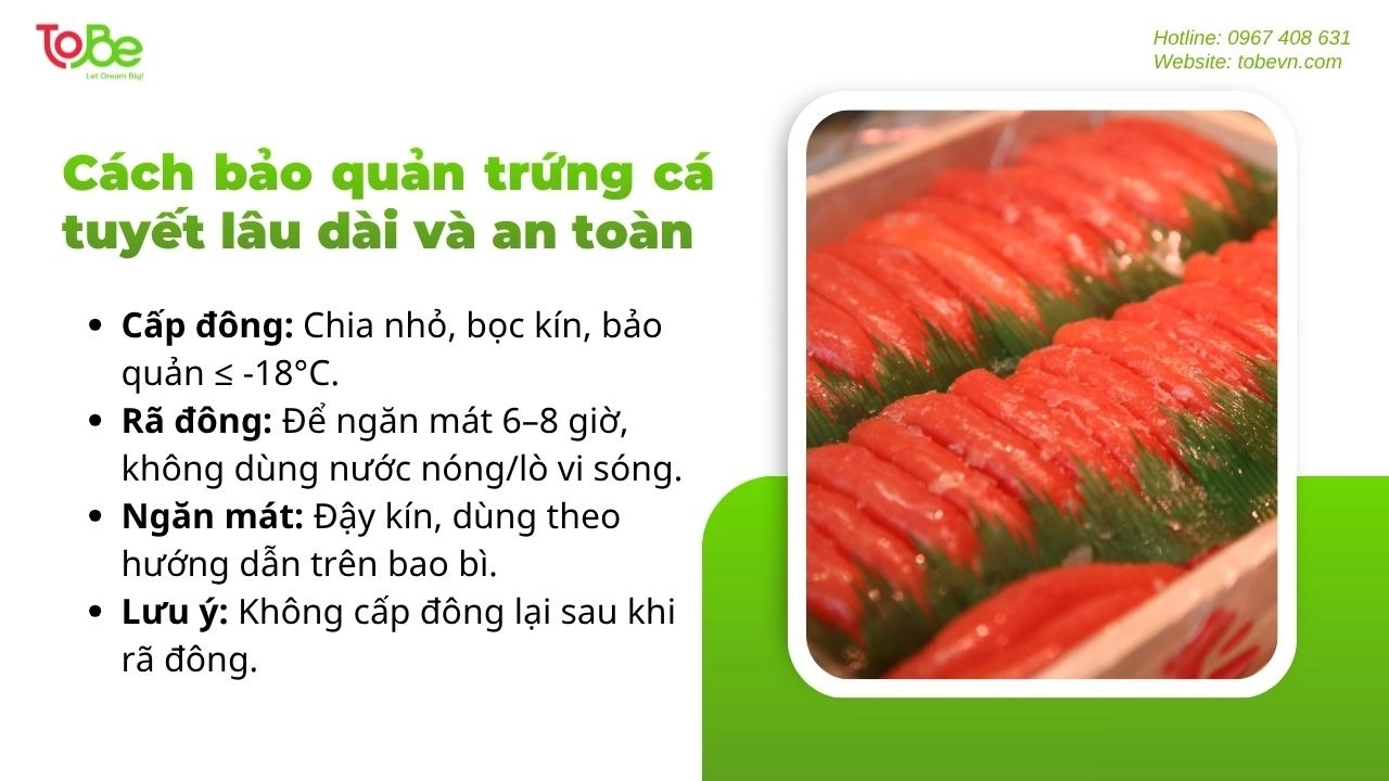 Bí quyết bảo quản trứng cá tuyết để ăn lâu dài và ngon
