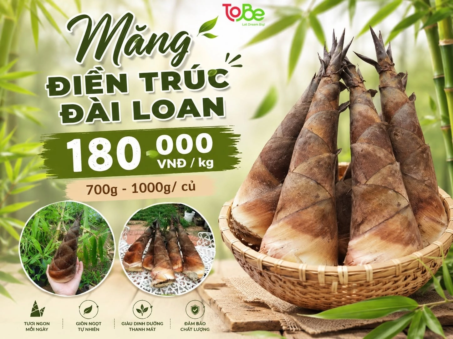Măng Điền Trúc Đài Loan tại ToBe Mart